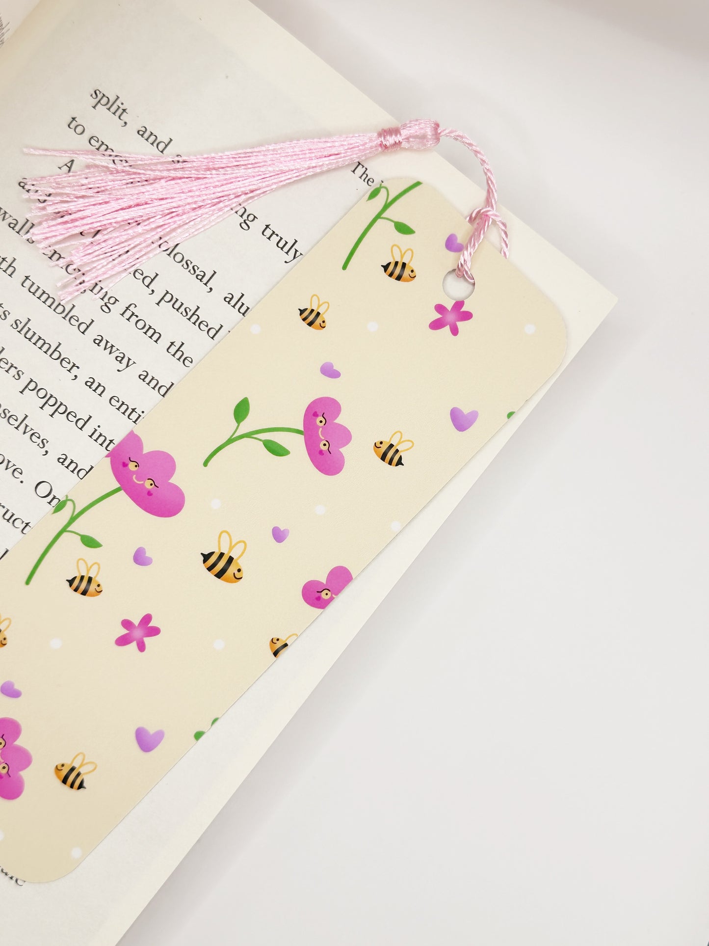Buzz & Bloom Double-Sided Bookmark with Tassel | Handmade & Original Artwork