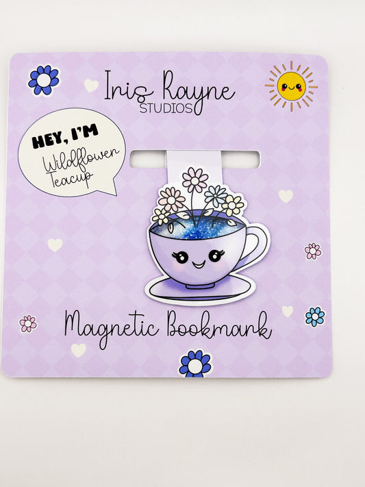 Wildflowers Teacup Magnetic Bookmark