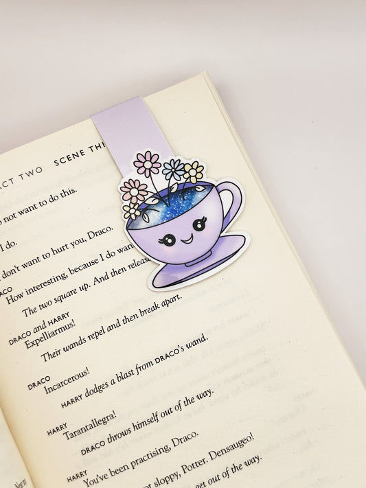 Wildflowers Teacup Magnetic Bookmark