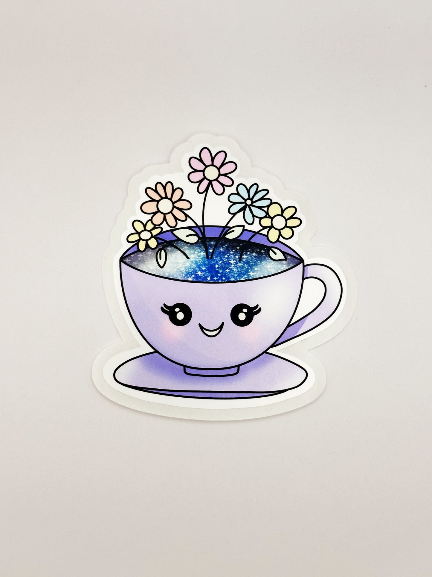 Wildflower Teacup XL Die Cut Sticker