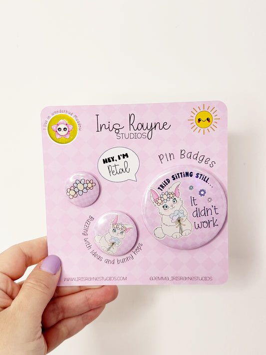 Petal Pin Badge Set – 3 Piece Collection