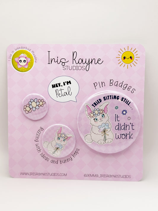 Petal Pin Badge Set – 3 Piece Collection